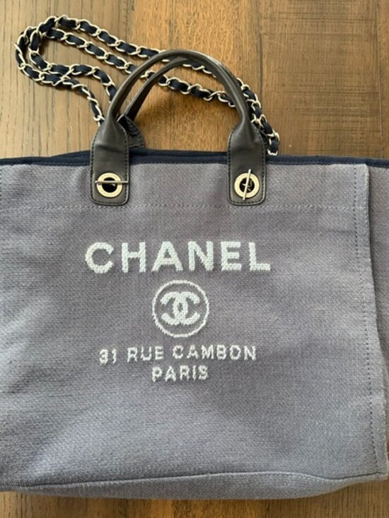 CHANEL Handbags - Chanel Medium Raffia Deauville Tote Used & Professionally Cleaned & Scotchgarde